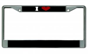I Heart (Blank) Chrome License Plate Frame