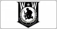 Wounded Warrior Patch Centered Photo License Plate