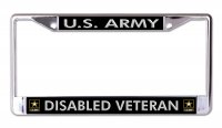 U.S. Army Disabled Veteran Chrome License Plate Frame