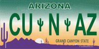 Arizona CU N AZ Photo License Plate