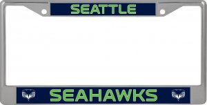 Seattle Seahawks Secondary Mark Chrome License Plate Frame