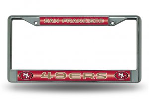 San Francisco 49ers Glitter Chrome License Plate Frame