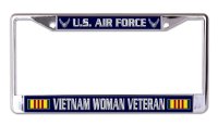 U.S. Air Force Vietnam Woman Veteran Chrome License Plate Frame