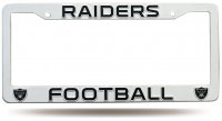 Oakland Raiders White Plastic License Plate Frame