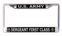 U.S. Army Sergeant First Class Silver Letters Chrome Frame