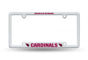 Arizona Cardinals White Plastic License Plate Frame