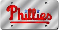Philadelphia Phillies Silver Laser License Plate