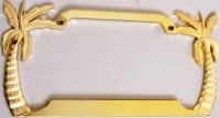 Palm Trees Gold License Plate Frame