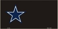 Country Blue Star Offset On Black License Plate