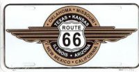 Route 66 8-States Wing License Plate