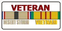 Desert Storm & Vietnam Veteran Photo License Plate