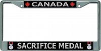 Canada Sacrifice Medal Chrome License Plate Frame