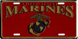 U.S. Marine Metal License Plate