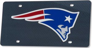 New England Patriots Carbon Fiber Design Laser License Plate