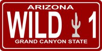 Arizona Wild 1 Red Photo License Plate