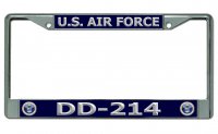 DD-214 U.S. Air Force Chrome License Plate Frame