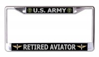 U.S. Army Retired Aviator Chrome License Plate Frame