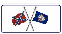 Confederate Rebel Flag / Virginia Flag Photo License Plate