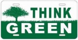 Think Green Environmental License Plate