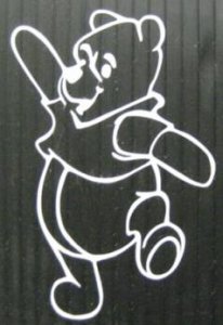 Pooh White 4" x 4" Decal