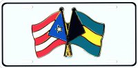 Puerto Rico And Bahamas Flag Pin Photo License Plate