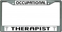 Occupational Therapist Chrome License Plate Frame