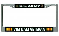 U.S. Army Vietnam Veteran Chrome License Plate Frame