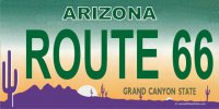 AZ Route 66 Photo License Plate