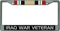 Iraq War Veteran Chrome License Plate Frame