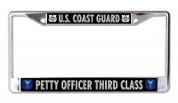 U.S. Coast Guard Petty Officer Third Class Chrome Frame