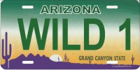Arizona WILD 1 Photo License Plate