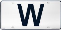 Chicago Cubs "W" Metal License Plate