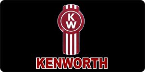 Kenworth Logo On Black Photo License Plate