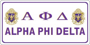 Alpha Phi Delta Photo License Plate