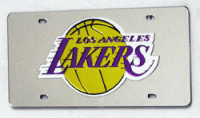 Los Angeles Lakers Silver Laser License Plate