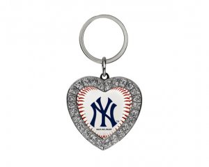 New York Yankees Bling Rhinestone Heart Key Chain