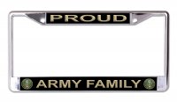 Proud Army Family Chrome License Plate Frame