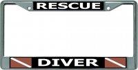 Rescue Diver Chrome License Plate Frame