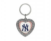 New York Yankees Bling Rhinestone Heart Key Chain