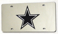 Dallas Cowboys Silver Laser License Plate