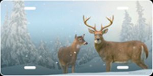 "Winter Deer" Airbrush License Plate