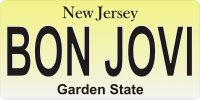 Bon Jovi New Jersey Photo License Plate