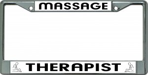 Massage Therapist Chrome License Plate Frame