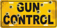 Gun Control With Bullet Holes Airbrush License Plate