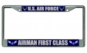 U.S. Air Force Airman First Class Photo License Plate Frame