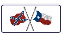 Confederate Rebel Flag / Texas Flag Photo License Plate