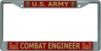 U.S. Army Combat Engineer Chrome License Plate Frame