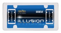Illusion White And Chrome License Plate Frame