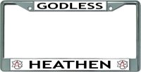 Godless Heathen Chrome License Plate Frame