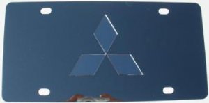 Mitsubishi Silver Logo Stainless Steel License Plate